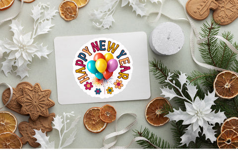 Happy new year Sticker Design Sublimation Regulrcrative 