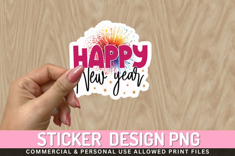 Happy new year Sticker Design Sublimation Regulrcrative 