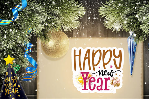 Happy new year Sticker Design Sublimation Regulrcrative 