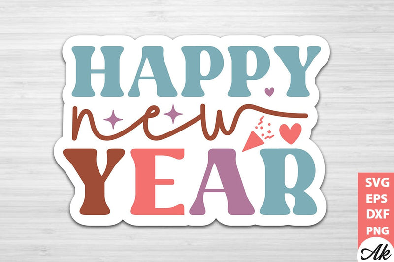 Happy new year Stickers Design SVG akazaddesign 