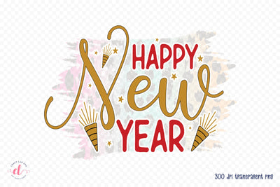 Happy New Year Sublimation PNG, JPG, PDF Sublimation CraftLabSVG 