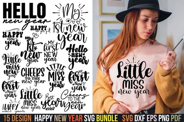 Happy New Year SVG Bundle Digital Pattern orpitasn 