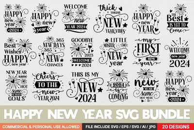 Happy New Year Svg Bundle , New Year Svg Bundle , New Year design SVG designmaster24 