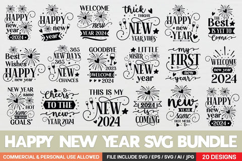 Happy New Year Svg Bundle , New Year Svg Bundle , New Year design SVG designmaster24 