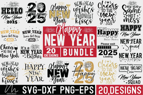 Happy New Year svg Bundle, New year t shirt svg, Funny New year cut files, New year gift shirt, New Years Party, Cosy Season svg SVG Isabella Machell 