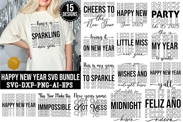Happy New Year Svg Bundle SVG CraftlabSvg55 