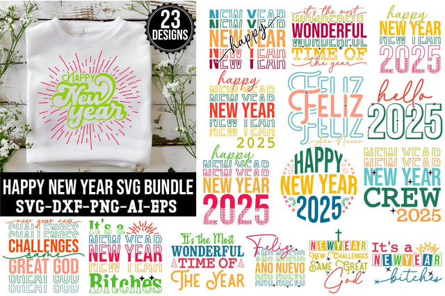 Happy New Year Svg Bundle SVG CraftlabSvg55 