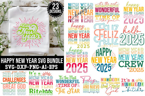Happy New Year Svg Bundle SVG CraftlabSvg55 
