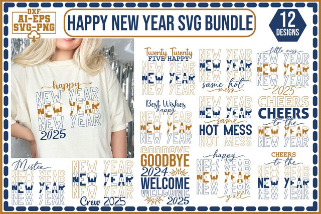 Happy New Year Svg Bundle SVG CraftlabSvg55 