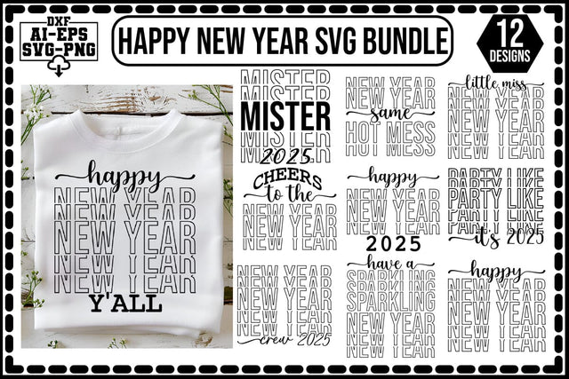 Happy New Year Svg Bundle SVG CraftlabSvg55 