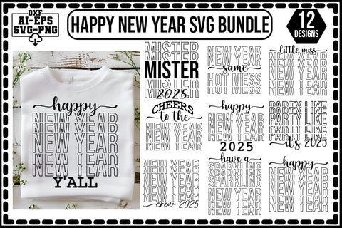 Happy New Year Svg Bundle SVG CraftlabSvg55 