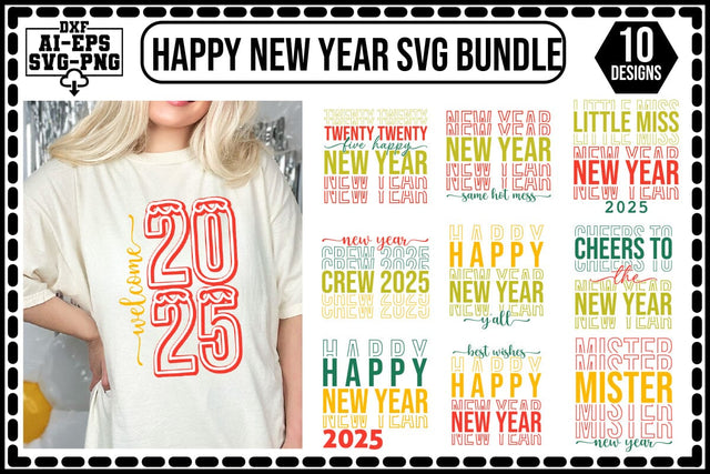 Happy New Year Svg Bundle SVG CraftlabSvg55 