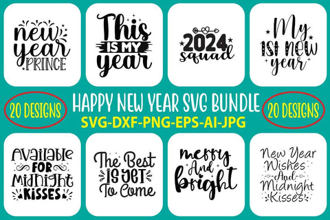 Happy New Year SVG Bundle SVG Syaman 