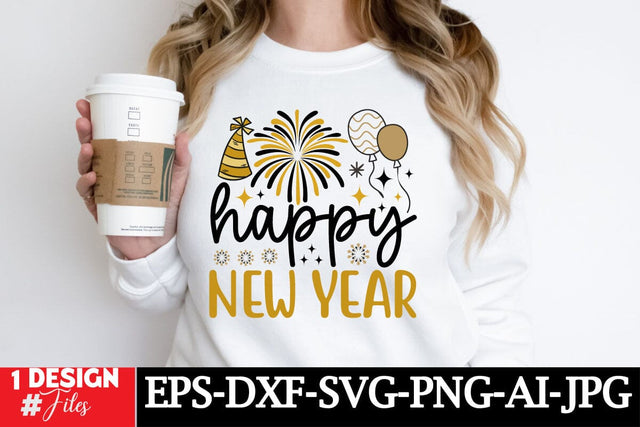 Happy New Year SVG Cut File, New Year Sublimation PNG, New Year T-shirt Design SVG Insomnia Std 
