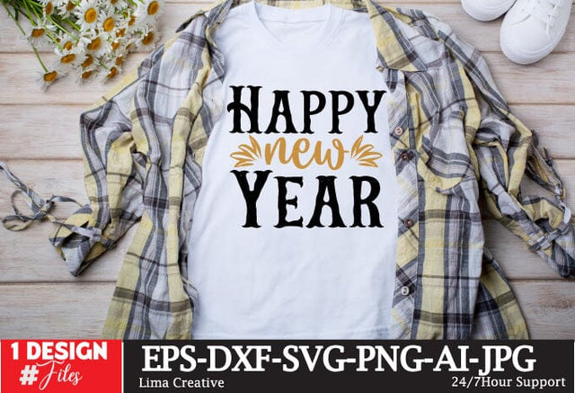 Happy New Year SVG Cut File,Happy New Year ,New Year Sublimation ,New Year T-shirt Design, New Year Retro ,New Year Clip Art,NEw Year SVG Bundle SVG Insomnia Std 
