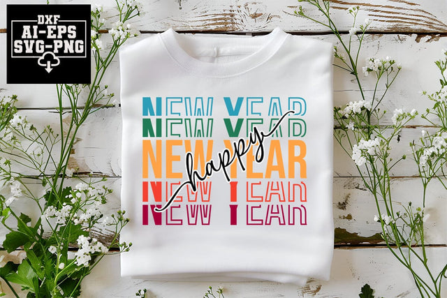Happy New Year Svg Cut Files Creative Art SVG CraftlabSvg55 