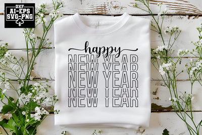 Happy New Year Svg Cut Files Creative Art SVG CraftlabSvg55 