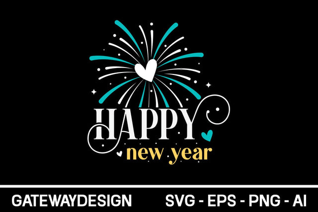 Happy New Year Svg Design SVG designmaster24 