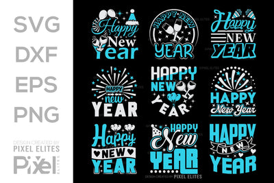 Happy New Year SVG Happy New Year Finally Tshirt Bundle New Year celebration New Year Quote Design SVG ETC Craft 