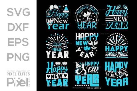 Happy New Year SVG Happy New Year Finally Tshirt Bundle New Year celebration New Year Quote Design SVG ETC Craft 