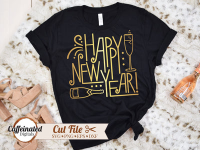 Happy New Year svg SVG Caffeinated SVGs 