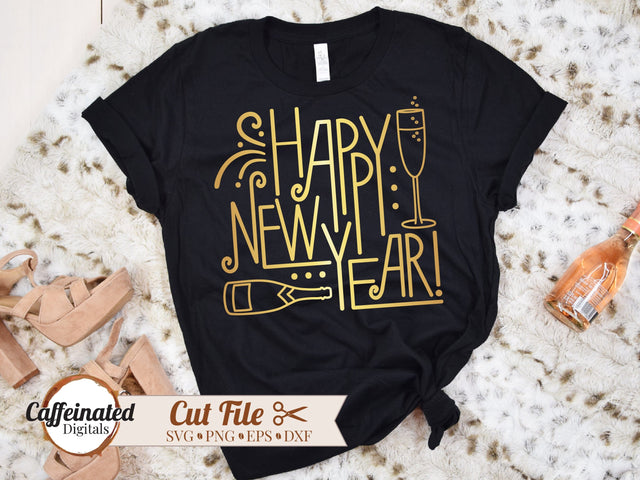 Happy New Year svg SVG Caffeinated SVGs 