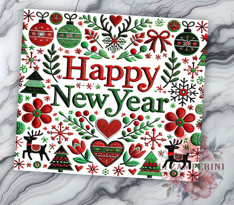 Happy New Year Sweater Pattern 20oz Tumbler Wrap, Happy New Year, Christmas Sweater, Sweater Pattern, 20oz Tumbler, Sublimation Wrap, Holiday Decor, New Year Gift Sublimation Li Zamperini 