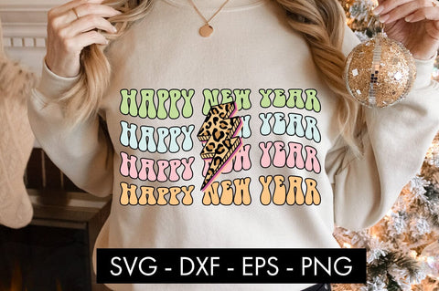 Happy New Year Thunderbolt SVG Cut File SVG Freeling Design House 