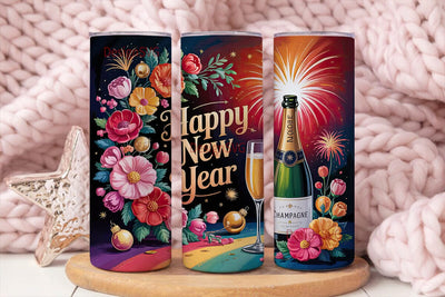 Happy New Year Tumbler Wrap Sublimation DesignSVG 