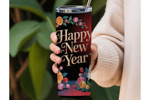 Happy New Year Tumbler Wrap Sublimation DesignSVG 