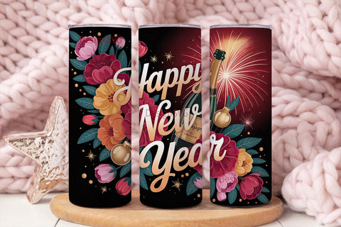 Happy New Year Tumbler Wrap Sublimation DesignSVG 