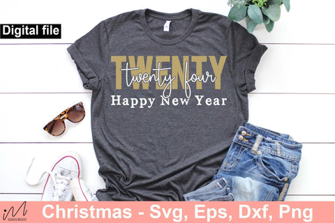 Happy new year twenty twenty four svg,Happy new year 2024 svg, Happy new year t shirt, Gift of New year, First day of 2024 svg, Last day of 2023 svg, Bless of new year svg SVG Isabella Machell 