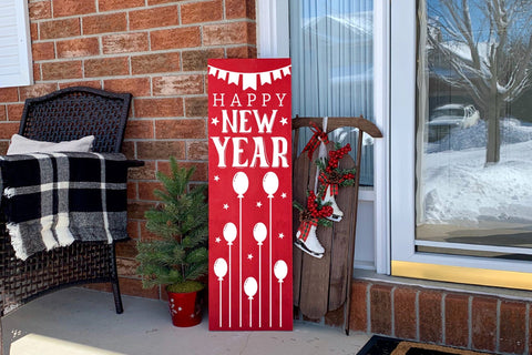 Happy New Year Vertical Sign SVG Design SVG CraftLabSVG 