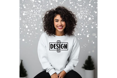 Happy New Year white Sweatshirt Mockup Mock Up Photo Craftlabsvg24 