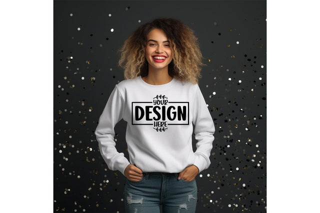 Happy New Year white Sweatshirt Mockup Mock Up Photo Craftlabsvg24 