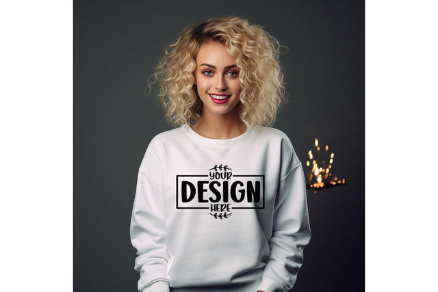 Happy New Year white Sweatshirt Mockups Mock Up Photo Craftlabsvg24 