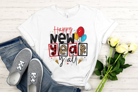 Happy New Year Y'all PNG Sublimation Sublimation CraftLabSVG 