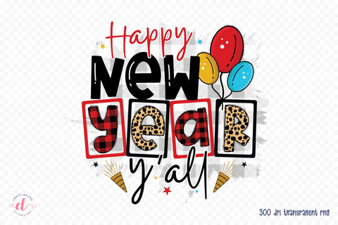 Happy New Year Y'all PNG Sublimation Sublimation CraftLabSVG 