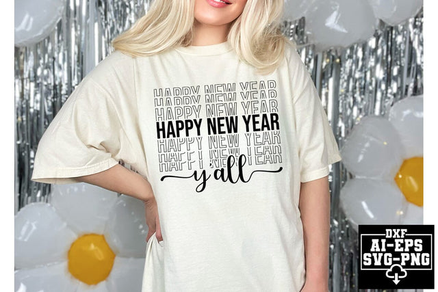 Happy New Year Y'all Svg Cut Files Creative Art SVG CraftlabSvg55 