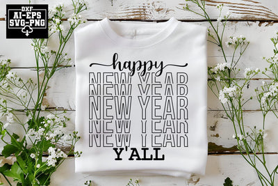 Happy New Year Y'all Svg Cut Files Creative Art SVG CraftlabSvg55 