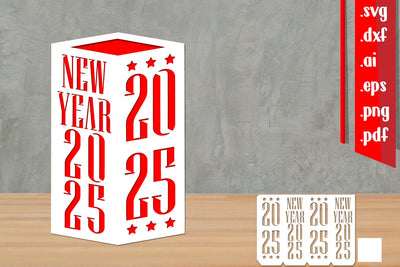 Happy New Years Lantern Papercut | New Year 2025 3D Paper zafrans studio 