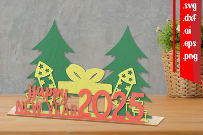 Happy New Years Laser Cut SVG zafrans studio 