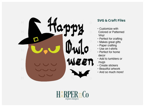Happy OWLoween SVG PNG Cut EPS File SVG HarperNCo 