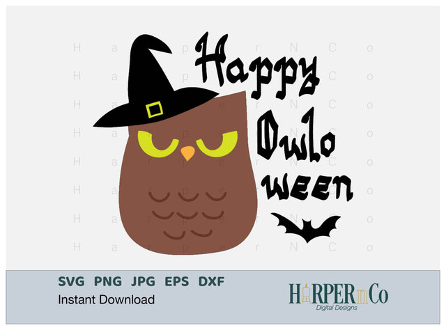 Happy OWLoween SVG PNG Cut EPS File SVG HarperNCo 
