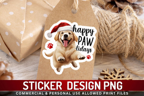 Happy paw lidays Sticker Design Sublimation Regulrcrative 