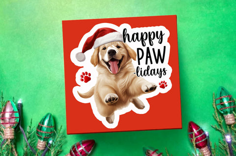 Happy paw lidays Sticker Design Sublimation Regulrcrative 
