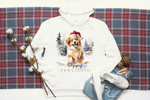 Happy Pawlidays | Christmas Dog Saying PNG Sublimation CraftLabSVG 