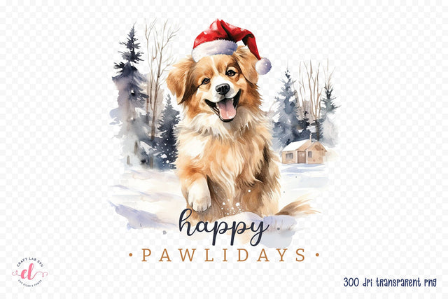 Happy Pawlidays | Christmas Dog Saying PNG Sublimation CraftLabSVG 