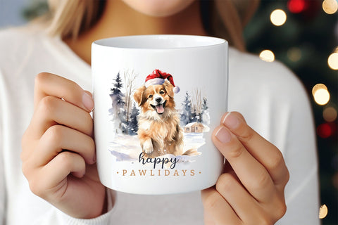 Happy Pawlidays | Christmas Dog Saying PNG Sublimation CraftLabSVG 