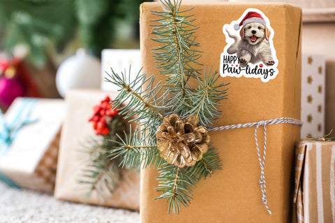 Happy pawlidays Sticker Design Sublimation Regulrcrative 